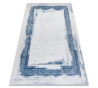 Tapis lavable ANDRE 1213 Grec vintage antidérapant - blanc / bleu 160x220 cm