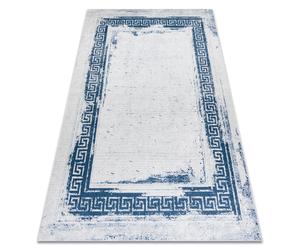 Tapis lavable ANDRE 1213 Grec vintage antidérapant - blanc / bleu 160x220 cm