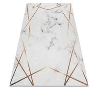 Tapis lavable ANDRE 1220 Marbre géométrique antidérapant - blanc 80x150 cm