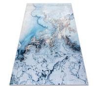 Tapis lavable ANDRE 2248 Marbre antidérapant - bleu 80x150 cm