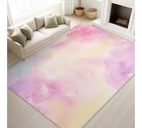 Tapis Lavable Antidérapant Abstrait Onirique Aquarelle Dégradé Dynamique Doux Romantique Fusion Esthétique, 160 x 230 cm Tapis Moquette de Chambre à Poils Ras, Paillasson Intérieur pour Salon