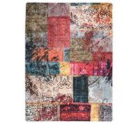 Tapis lavable antidérapant Patchwork 120x180 cm multicolore