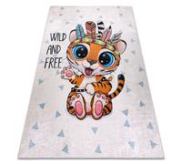 Tapis lavable BAMBINO 1960 Tigre Indien pour les enfants antidérapant - blanc 120x170 cm