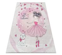 Tapis lavable BAMBINO 2161 Ballerine minou pour les enfants antidérapant - rose 200x290 cm