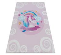 Tapis lavable BAMBINO 2533 Licorne arc-en-ciel pour les enfants antidérapant - rose 120x170 cm