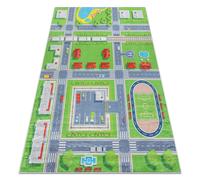 Tapis lavable BAMBINO 2624 Ville rues pour les enfants antidérapant - vert / gris 120x170 cm