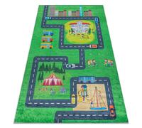 Tapis lavable BAMBINO 2660 Ville rues pour les enfants antidérapant - vert / gris 80x150 cm