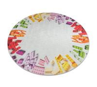 Tapis lavable BAMBINO 38480 cercle Kit de construction pour les enfants antidérapant - gris / jaune cercle 120 cm