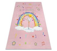 Tapis lavable BAMBINO 41870 Ballerine arc-en-ciel pour les enfants antidérapant - rose 120x170 cm
