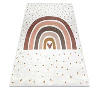 Tapis lavable BAMBINO 46960 Arc-en-ciel points pour les enfants antidérapant - blanc / marron 120x170 cm