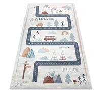 Tapis lavable BAMBINO 46980 Forêt rues pour les enfants antidérapant - blanc / vert 160x220 cm