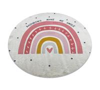 Tapis lavable BAMBINO 47810 cercle Arc-en-ciel points pour les enfants antidérapant - blanc / rose cercle 80 cm