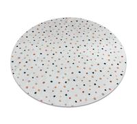 Tapis lavable BAMBINO 47890 cercle Points pour les enfants antidérapant - blanc / marron cercle 100 cm