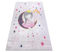 Tapis lavable BAMBINO 48060 Princesse étoiles pour les enfants antidérapant - rose 120x170 cm