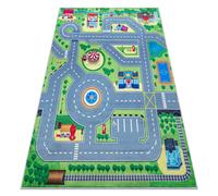 Tapis lavable BAMBINO 9028 Ville rues pour les enfants antidérapant - vert / gris 140x200 cm