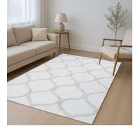 Tapis lavable berbère en coton beige 120x180