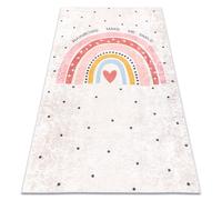 Tapis lavable JUNIOR 51300.802 Arc-en-ciel points pour les enfants antidérapant - beige 160x220 cm