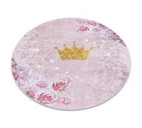 Tapis lavable JUNIOR 51549.802 cercle couronne pour les enfants antidérapant - rose cercle 100 cm