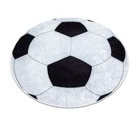 Tapis lavable JUNIOR 51553.802 cercle football pour les enfants antidérapant - noir / blanc cercle 160 cm