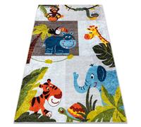 Tapis lavable JUNIOR 51858.802 animaux Afrique pour les enfants antidérapant - gris 120x170 cm