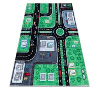Tapis lavable JUNIOR 52052.802 Ville rues pour les enfants antidérapant - noir 200x290 cm