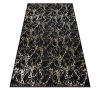 Tapis lavable MIRO 11111.2106 Marbre glamour antidérapant - noir / or 80x150 cm
