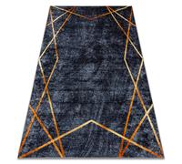 Tapis lavable MIRO 51233.810 Géométrique antidérapant - gris foncé 140x190 cm