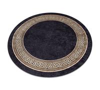 Tapis lavable MIRO 51360.802 cercle Grec antidérapant - noir / or cercle 200 cm