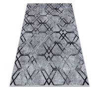 Tapis lavable MIRO 51805.803 Géométrique treillis antidérapant - gris 80x150 cm