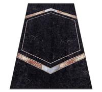 Tapis lavable MIRO 52025.802 Marbre géométrique antidérapant - noir 80x150 cm
