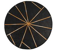 Tapis lavable moderne - vidaxl - Noir et doré - Ø 120 cm - Antidérapant - Lavable en machine - Velours souple