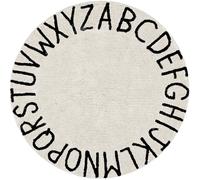 Tapis lavable rond abc naturel noir (diamètre 150 cm)