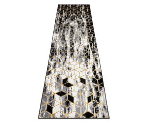 Tapis le tapis de couloir GLOSS moderne 409A 82 cube élégant glamour art deco noir / gris / or 70x250 cm