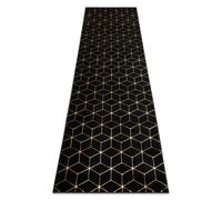 Tapis le tapis de couloir GLOSS moderne 409C 86 cube élégant glamour art deco noir / or 70x200 cm