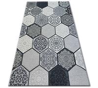 Tapis LISBOA 27212/356 Hexagone Rayon de Miel Gris 80x150 cm