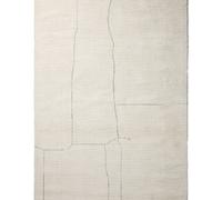 Tapis Lisdan en fibres synthétiques écrues avec motif graphique vert 200 x 300 cm