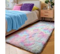 Tapis long et doux, convenant pour la chambre à coucher et le salon, tapis moelleux arc-en-ciel shaggy pour le côté du lit, tapis en peluche longue, non pelucheux, convenant pour la décoration de la c