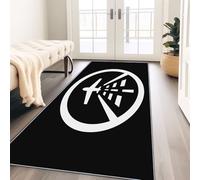 Tapis Long Minimaliste Chic Avion Piste D'Atterrissage 80 x 180 cm Antidérapant pour Entrée, Couloir, Cuisine - Doux Lavable Tapis de Passage pour Chambre Adulte Enfant, Descente de Lit, Noir
