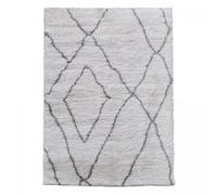 Tapis longs poils shaggy 200x280 rectangle tissé crème motif berbère LYN4 DOUX 6