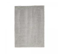 Tapis longs poils shaggy 240x340 rectangle fait à la main gris motif uni CHIC