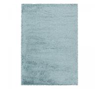 Tapis longs poils shaggy 240x340 rectangle tissé bleu motif uni UNI B