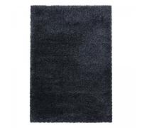 Tapis longs poils shaggy 240x340 rectangle tissé noir motif uni UNI B