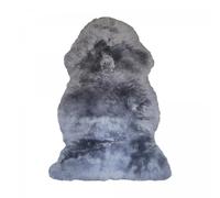 Tapis longs poils shaggy 60x95 forme originale fait main anthracite en laine