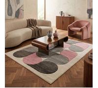 Tapis look seventies bubble gris rose 120x170