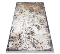 Tapis LUCE 74 moderne Pavage brique vintage - Structural gris / moutarde 173x270 cm