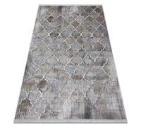 Tapis LUCE 75 moderne marocain Trellis vintage - Structural gris / moutarde 192x290 cm
