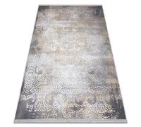 Tapis LUCE 84 moderne Ornement vintage - Structural gris / moutarde 115x170 cm