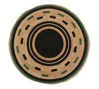 Tapis ""Malakite"" jute noir D120cm - Atmosphera Créateur d'intérieur