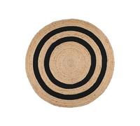 Tapis MAORI en Jute 90 x 90 cm - Noir