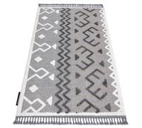 Tapis MAROC P659 Aztèque Ethnique gris Franges berbère marocain shaggy 180x270 cm